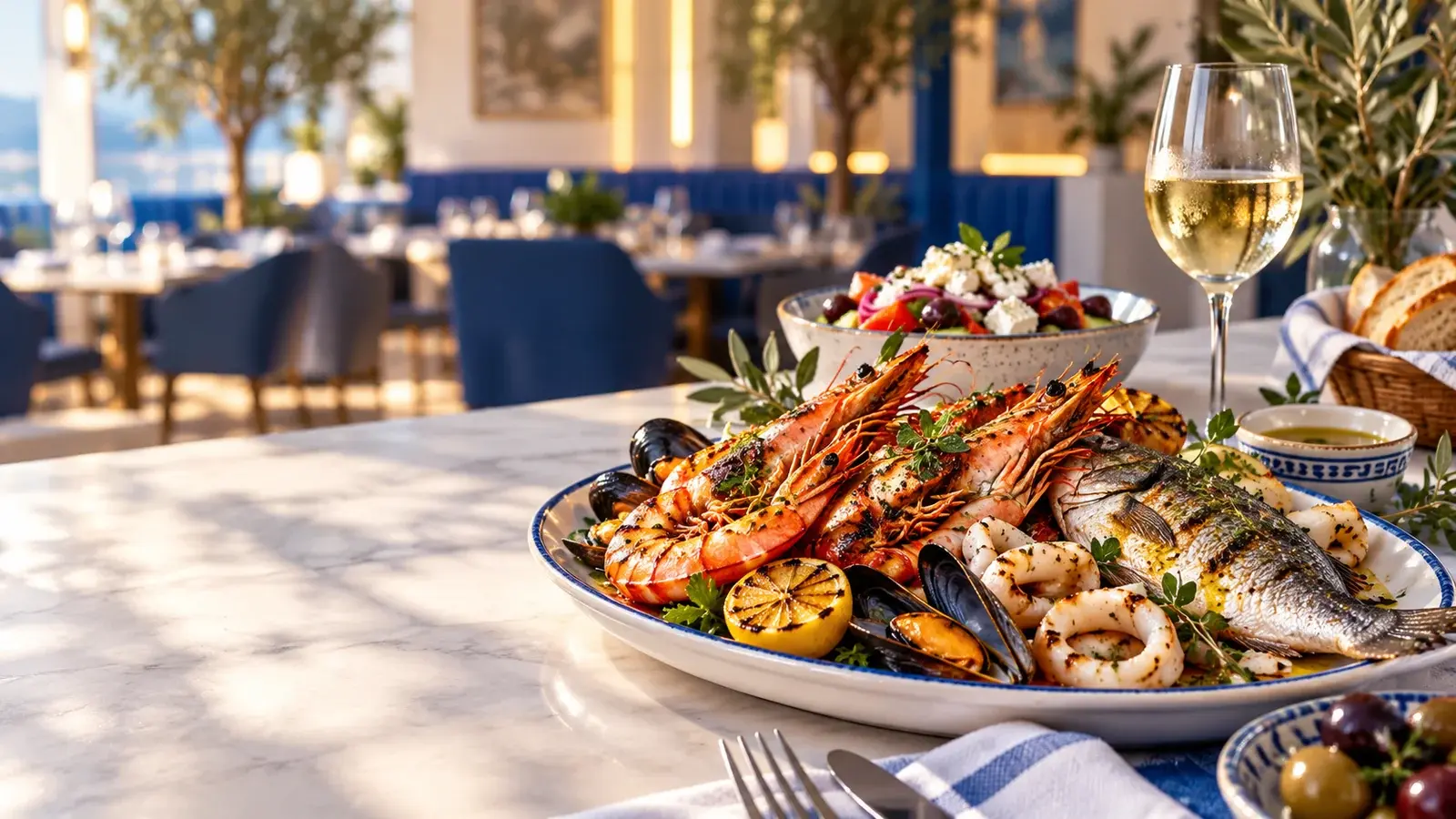 A seafood platter at Black Olive Tree