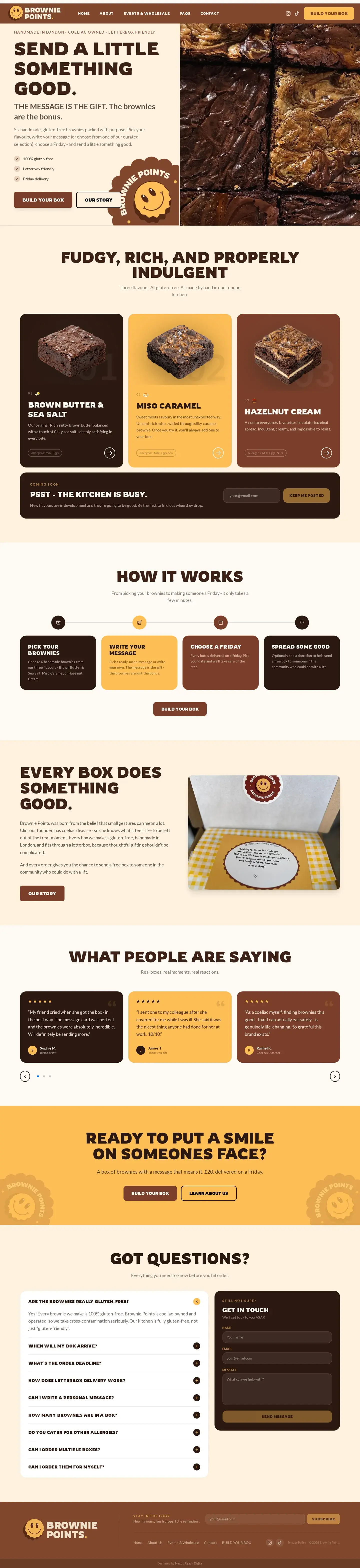 Brownie Points full website scroll